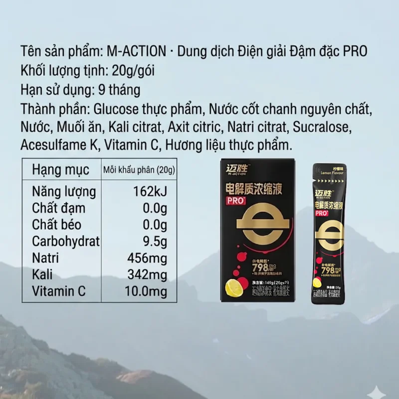 Muối Điện Giải Cô Đặc MACTION PRO